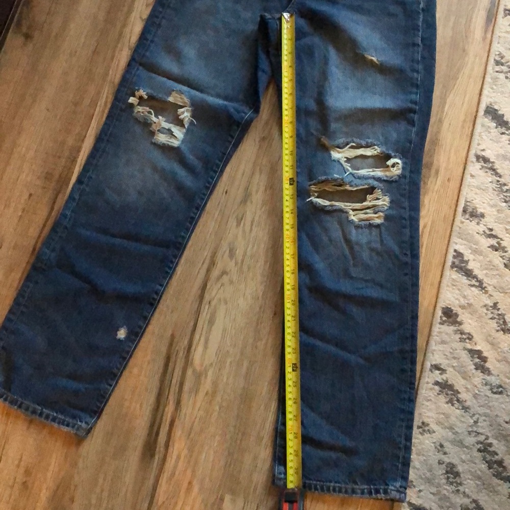 NEW!! Zara High Waisted Ripped Straight Leg Jeans - Picture 14 of 16